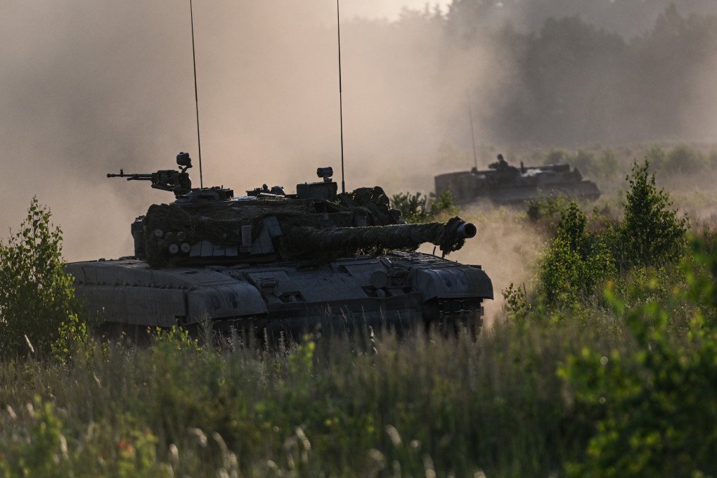 Polish PT-91 Twardy main battle tank at the Orzysz training ground on July 03, 2022, in Orzysz, Poland. (Source: Getty Images)