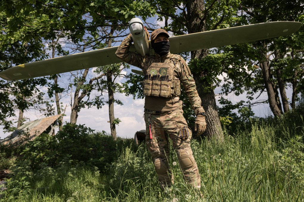 A member of the Lava Unmanned Systems Regiment, Norman, poses for a photograph with a Leleka reconnaissance UAV, on May 22, 2026, in Kharkiv region, Ukraine. (Source: Getty Images) A member of the Lava Unmanned Systems Regiment, Norman, poses for a photograph with a Leleka reconnaissance UAV, on May 22, 2026, in Kharkiv region, Ukraine.