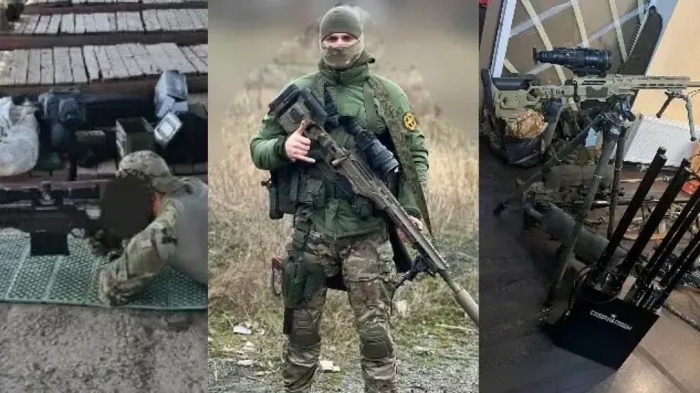 Social media images showing Russian snipers equipped with Canadian‑made Cadex rifles. (Source: Global News)