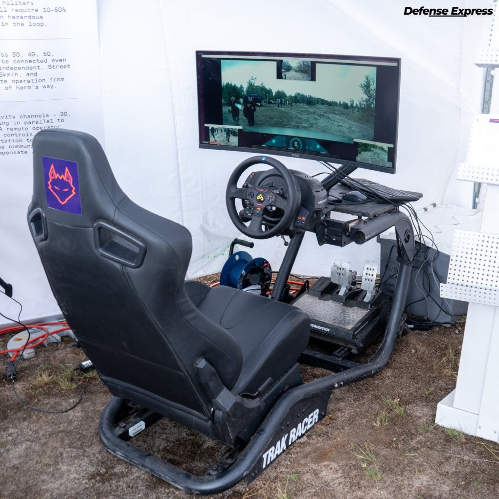 Telearmy’s remote driving station used to operate vehicles from a safe distance. (Source: Defense Express)
