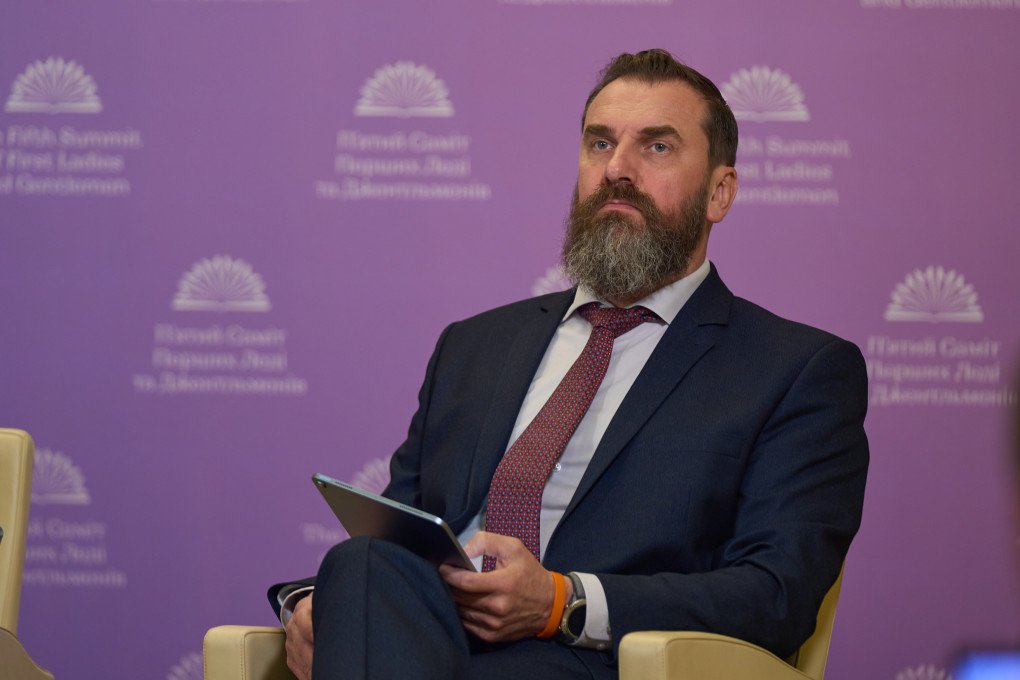 Minister of Education and Science of Ukraine Oksen Lisovyi during the press conference in Kyiv preceding the Fifth Summit of First Ladies and Gentlemen, September 8, 2025. Photo by Mykyta Shandyba/UNITED24 Media. Minister of Education and Science of Ukraine Oksen Lisovyi during the press conference in Kyiv preceding the Fifth Summit of First Ladies and Gentlemen, September 8, 2025. Photo by Mykyta Shandyba/UNITED24 Media.