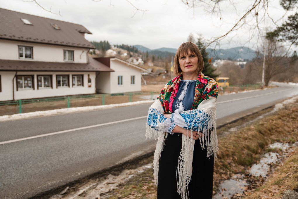 Mariia Tomashevska, mathematics teacher at Kryvopillya Lyceum in the Carpathians, mother of three, Mriia user. Photo: mriia.gov.ua