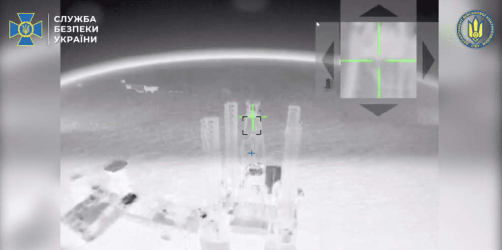 The moment SBU drones struck the Neva radar system. (Source: SBU via Telegram) The moment SBU drones struck the Neva radar system. (Source: SBU via Telegram)
