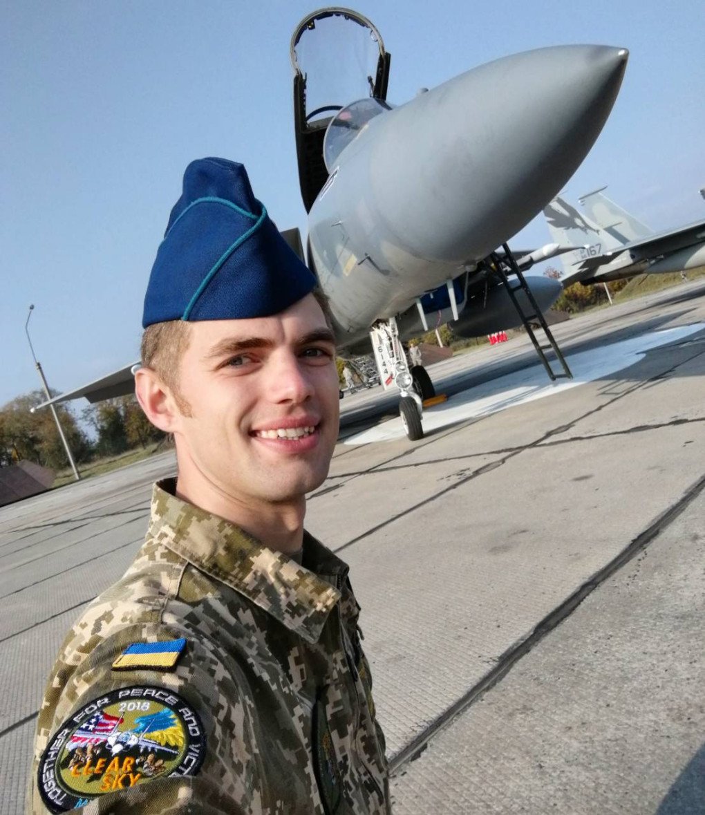 Andrii during the “Clear Sky 2018” program. (Source: Combataircraft)