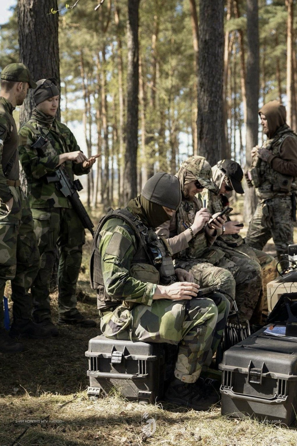 Ukrainian and Swedish drone operators training together at exercise Aurora 26. Photo by Swedish Armed Forces. Source: The 1st Corps of the Ukrainian National Guard “Azov” Ukrainian and Swedish drone operators training together at exercise Aurora 26. Photo by Swedish Armed Forces. Source: The 1st Corps of the Ukrainian National Guard "Azov"