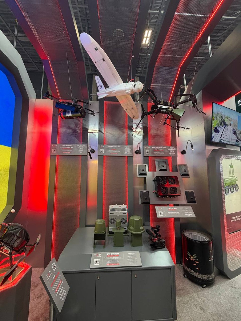 The Babka UAV and other products displayed at the TAF Industries stand, Kielce, Poland, MSPO September 8-11, 2026. (Photo: Amira Barkhush/UNITED24 Media)