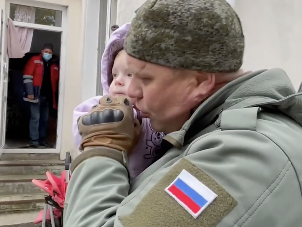 Russian officials removed children from the Kherson Children’s Home on October 21, 2022, and posted it on Russian social network VKontakte.