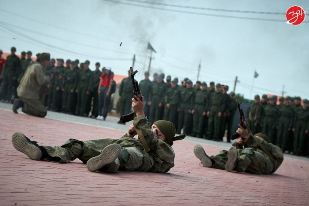Yunarmiya Cadets in the temporarily occupied part of the Zaporizhzhia region, Ukraine. (Source: Yunarmiya Zaporizhzhia region / VKontakte) Yunarmiya Cadets in the temporarily occupied part of the Zaporizhzhia region, Ukraine. (Source: Yunarmiya Zaporizhzhia region / VKontakte)