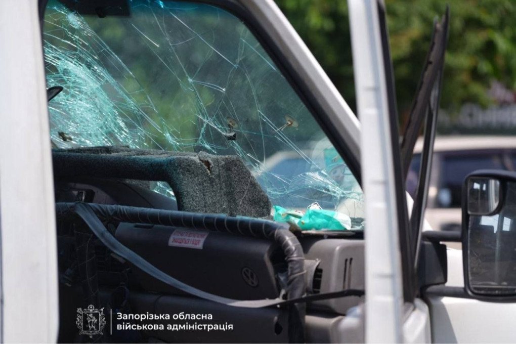 The aftermath of Russian attack on a passenger minibus in the city of Zaporizhzhia on June 26, 2026. (Source: Zaporizhzhia Regional Military Administration)