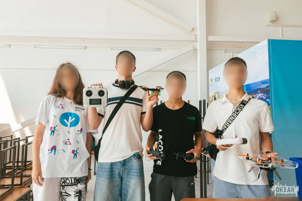 Russian children during a UAV training session. (Source: "Ocean" official Telegram channel) Russian children during a UAV training session. (Source: "Ocean" official Telegram channel)