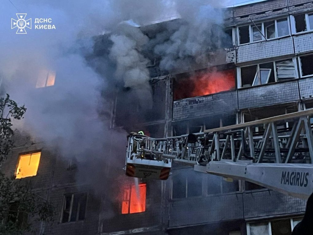 Aftermath of a Russian combined airstrike on Kyiv on May 7, 2025. (Source: SES) Aftermath of a Russian combined airstrike on Kyiv on May 7, 2025. (Source: SES)