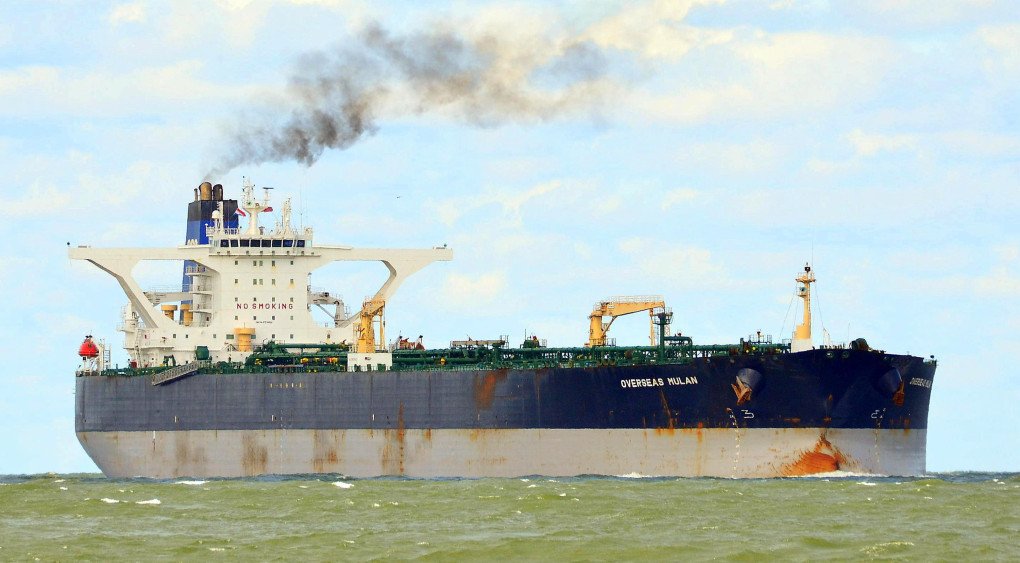 A view of the Overseas Mulan tanker ship (later renamed the Bella 1 and Marinera) at sea just outside the port of Rotterdam, Netherlands. In 2026, the tanker known as Bella 1, sailing under a Guyanese flag, changed its name to the Marinera and indicated it was sailing under the flag of Russia. (Photo by Arjan Elmendorp via Getty Images)