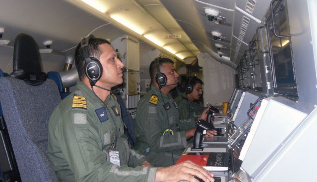 Crew on board an Indian Navy P-8I searching for missing airliner MH370. (Source: Wikimedia) Crew on board an Indian Navy P-8I searching for missing airliner MH370. (Source: Wikimedia)