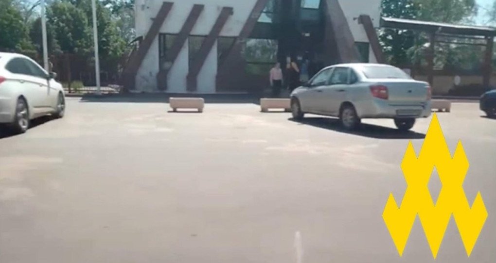 Entrance to the Luhansk Aviation Repair Plant, where Russian forces have set up a drone production and training center. (Source: ATESH) Entrance to the Luhansk Aviation Repair Plant, where Russian forces have set up a drone production and training center. (Source: ATESH)