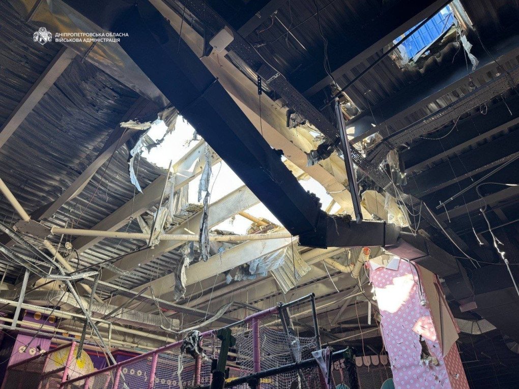 Damage inside a shopping and entertainment center in Dnipropetrovsk region following a Russian overnight attack on August 25, 2026. (Source: Dnipropetrovsk Regional Military Administration) Damage inside a shopping and entertainment center in Dnipropetrovsk region following a Russian overnight attack on August 25, 2026. (Source: Dnipropetrovsk Regional Military Administration)