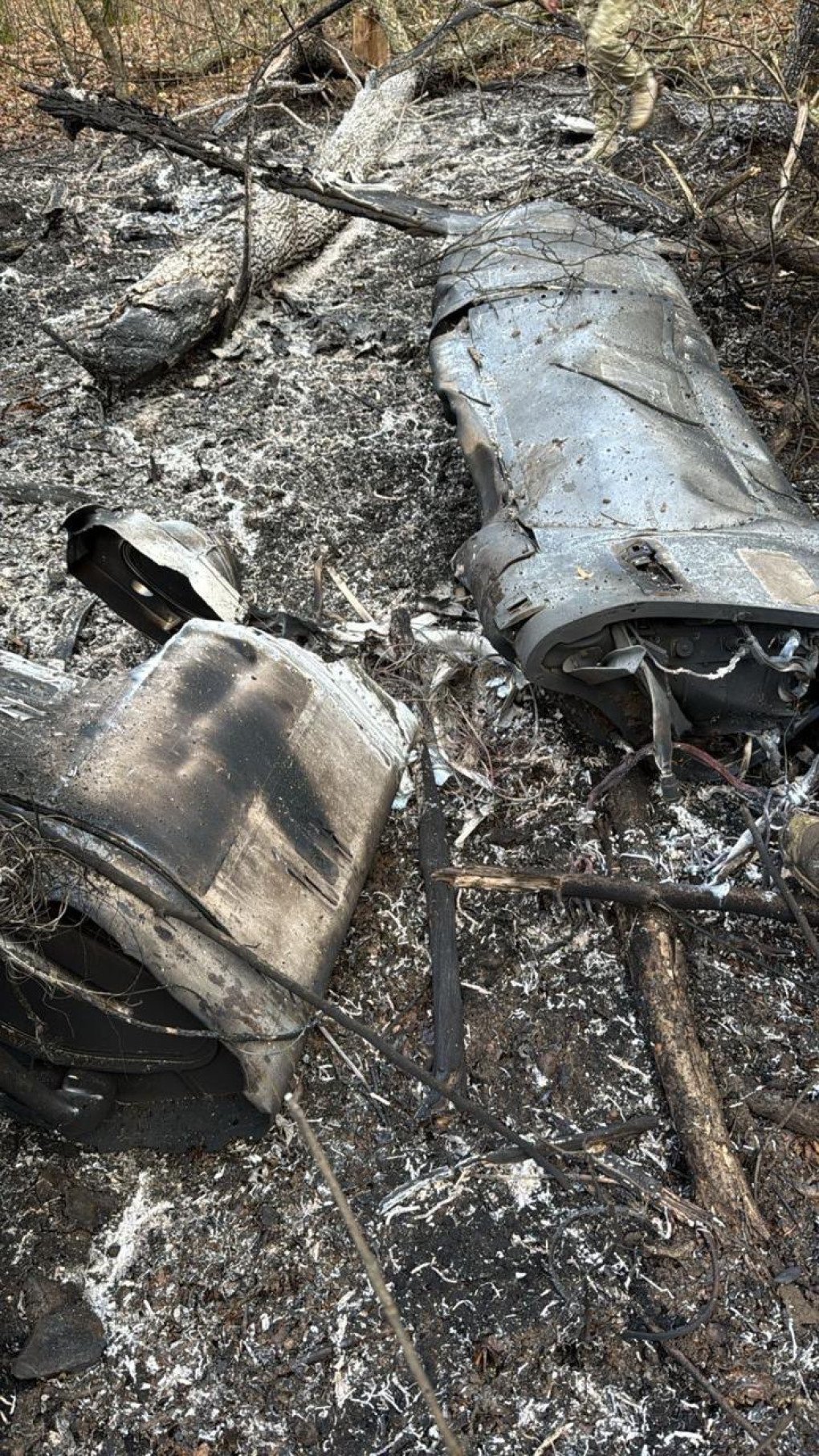 Restos de un misil Kalibr tras ser interceptado por un MANPAD chino, 19 de noviembre de 2025. (Fuente: 143.º Centro Conjunto de Entrenamiento)