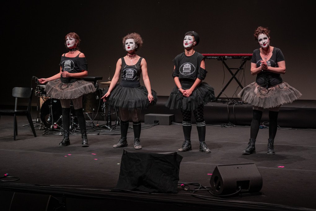 Members of the Dakh Daughters perform on stage in Paris during the opening event of Le Voyage en Ukraine. (Source: Mathis Queraux / Ukrainian Institute in France)
