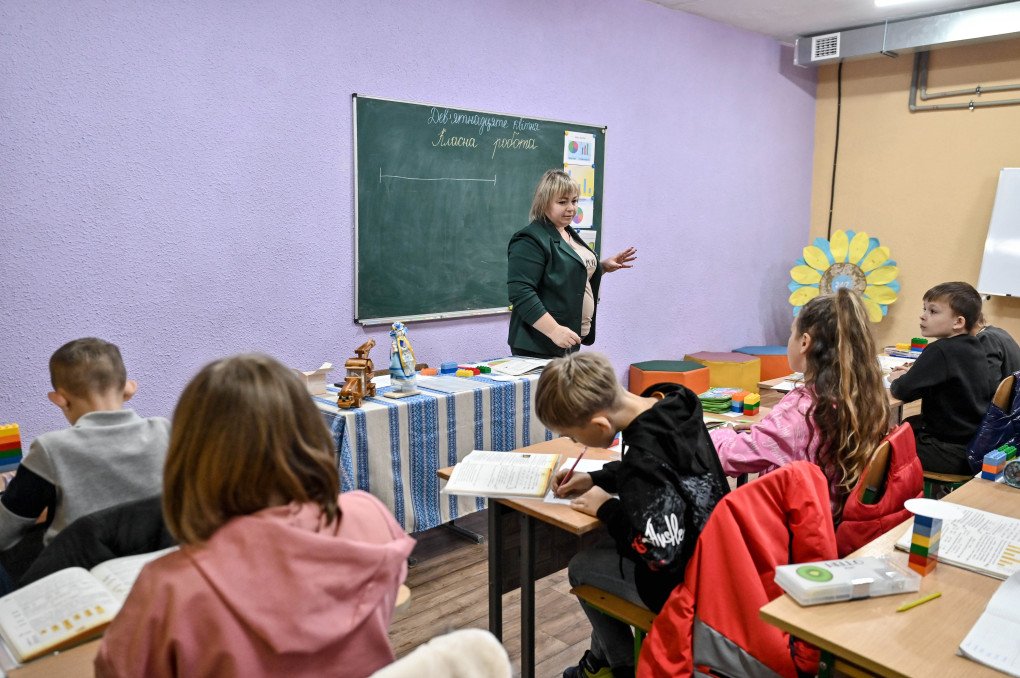 Children attending school in bomb shelter, Zaporizhzhia region, Ukraine (Photo credit: Dmytro Smolienko / Ukrinform/Future Publishing via Getty Images) Children attending school in bomb shelter, Zaporizhzhia region, Ukraine (Photo credit: Dmytro Smolienko / Ukrinform/Future Publishing via Getty Images)