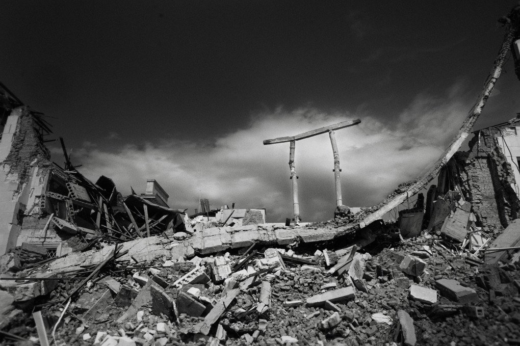 Kherson’s main administration building, which has been struck several times by Russian aerial bombs. Kherson, Ukraine, May 2026. Photo: Joshua Olley / UNITED24 Media.