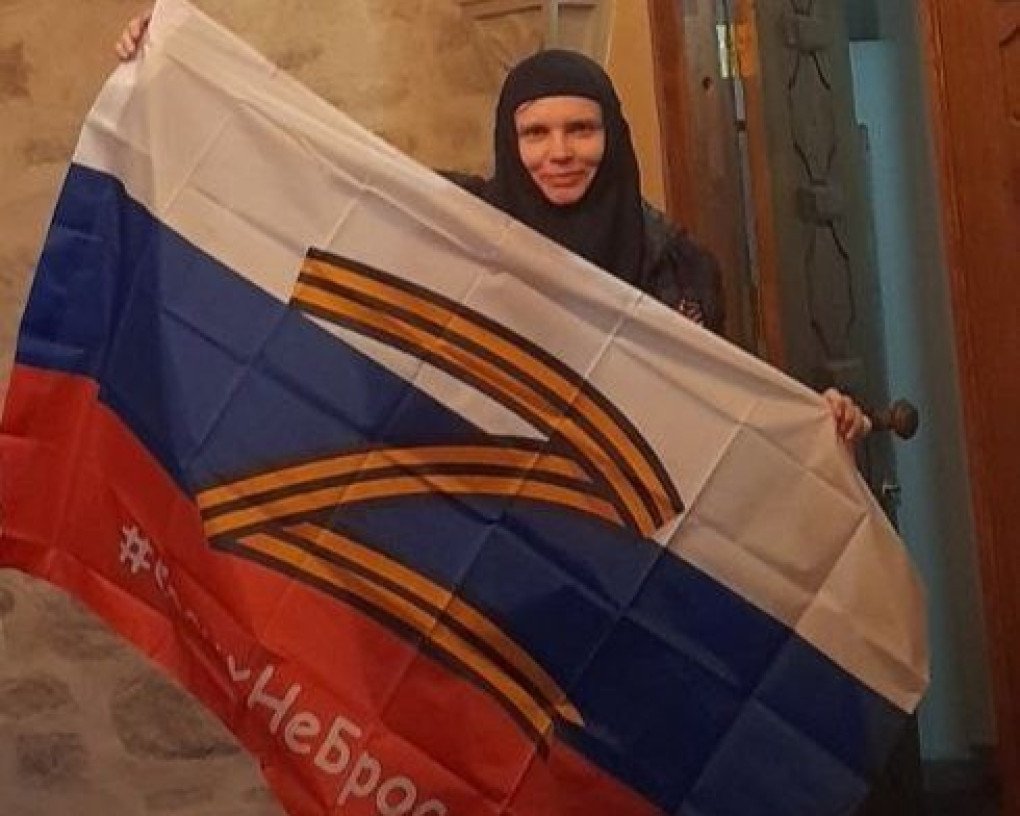 A nun from Saint Elisabeth Convent with a Russian flag and the “Z” seen as a staunchly pro-war symbol of President Putin's invasion of Ukraine (Source: Saint Elisabeth Convent via Telegram) A nun from Saint Elisabeth Convent with a Russian flag and the “Z” seen as a staunchly pro-war symbol of President Putin's invasion of Ukraine (Source: Saint Elisabeth Convent via Telegram)