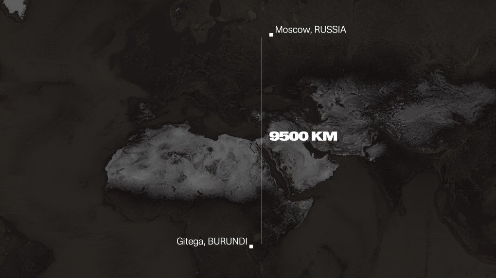 After landing in Moscow, a person was waiting for him and some other Burundians. “I think he worked with Elias. He took us to another city—Orel,” Akimana says.