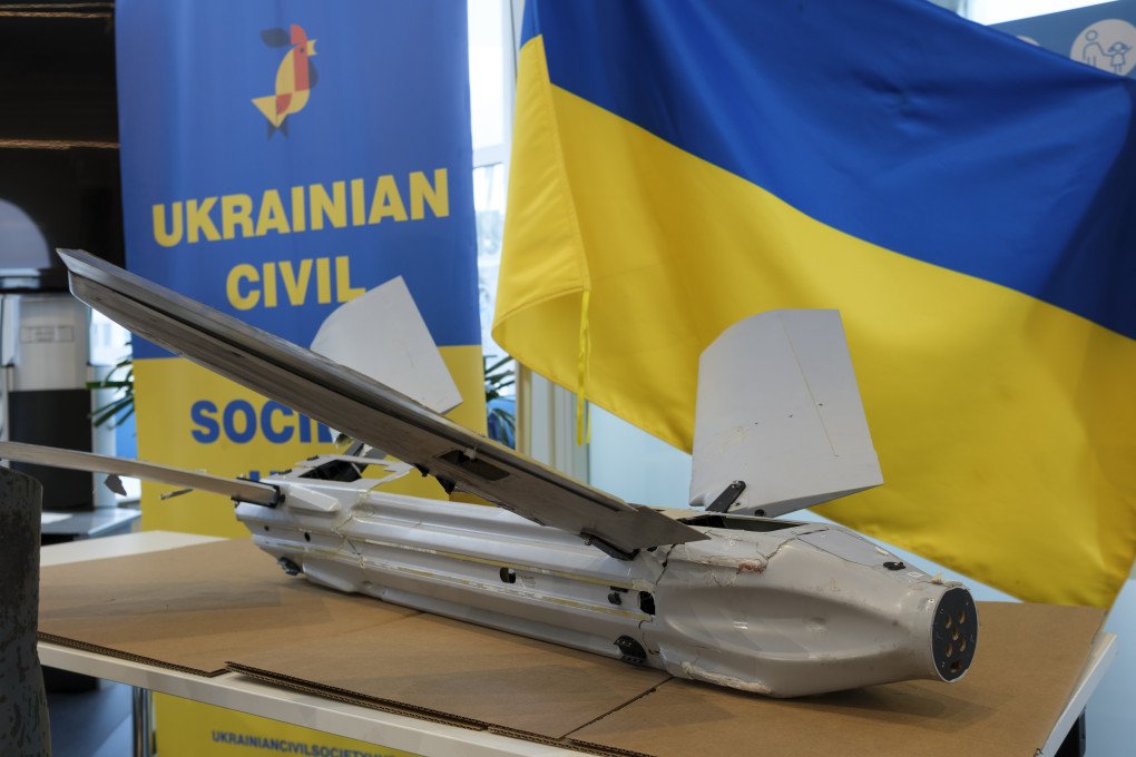 The remains of a ZALA Lancet are presented to the public during an exhibition “Evidence of Crimes” in “Gare Europe”, in front of the European Parliament on March 7, 2024, in Brussels, Belgium. (Source: Getty Images) The remains of a ZALA Lancet are presented to the public during an exhibition “Evidence of Crimes” in “Gare Europe”, in front of the European Parliament on March 7, 2024, in Brussels, Belgium. (Source: Getty Images)