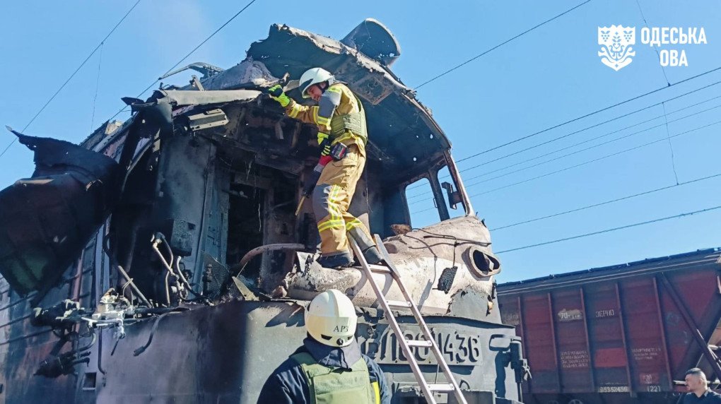 Emergency responders work to extinguish a fire in the locomotive of a passenger train following a Russian strike in Ukraine’s Odesa region on August 13, 2026. (Source: Odesa Regional Military Administration head Oleh Kiper) Emergency responders work to extinguish a fire in the locomotive of a passenger train following a Russian strike in Ukraine’s Odesa region on August 13, 2026. (Source: Odesa Regional Military Administration head Oleh Kiper)