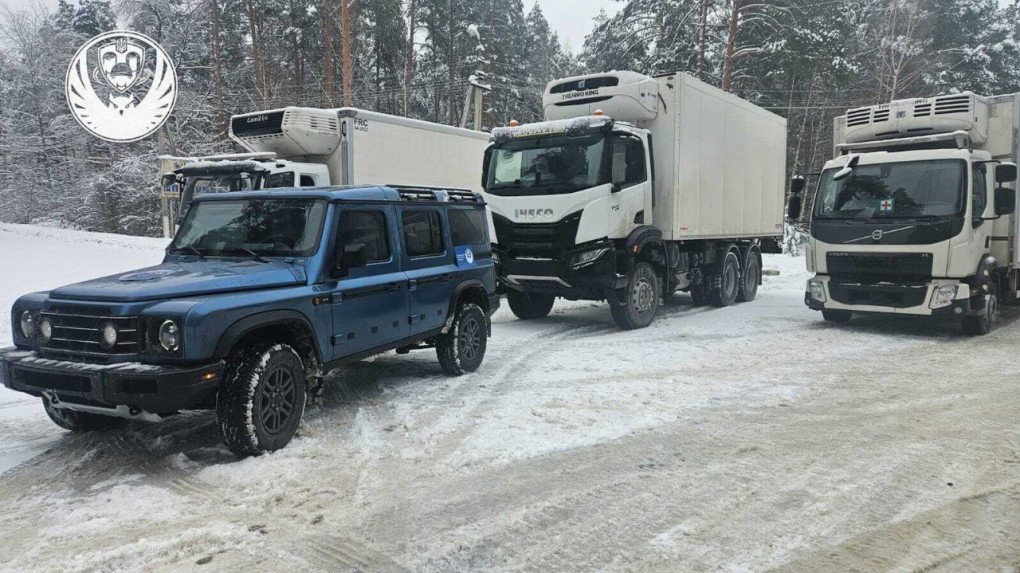 A convoy carrying the remains of Ukrainian service members moves under the coordination of the International Committee of the Red Cross as part of repatriation efforts. (Photo: Coordination Headquarters for the Treatment of Prisoners of War)