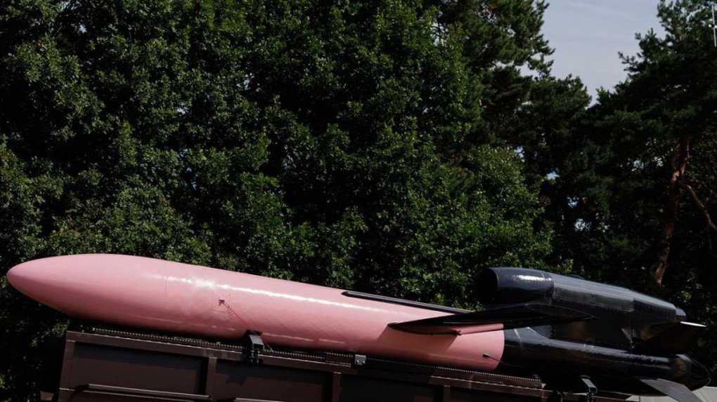 Ukraine’s Flamingo cruise missile displayed on its launcher. (Photo: Open source) Ukraine’s Flamingo cruise missile displayed on its launcher. (Photo: Open source)
