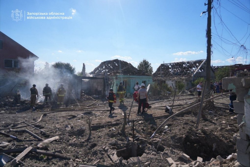 Emergency responders work at the site of a Russian guided aerial bomb strike in Zaporizhzhia on July 13, 2026. Four bombs hit the city, damaging residential properties and injuring seven people. (Source: Zaporizhzhia Regional Military Administration) Emergency responders work at the site of a Russian guided aerial bomb strike in Zaporizhzhia on July 13, 2026. Four bombs hit the city, damaging residential properties and injuring seven people. (Source: Zaporizhzhia Regional Military Administration)