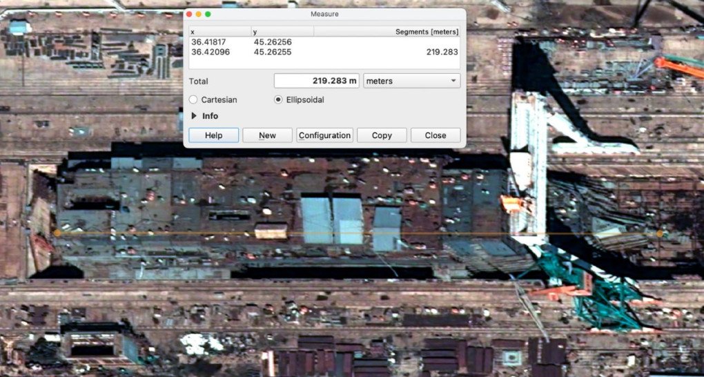 The construction of the Russian Project 23900 Ivan Rogov amphibious assault ship as of spring 2025. (Source: Defense Express)