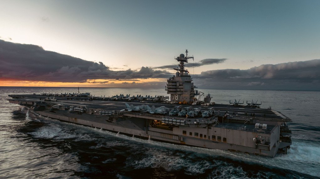 USS Gerald R. Ford (CVN 78) in the North Sea on August 23, 2025. (Source: VirtualBayonet/X)