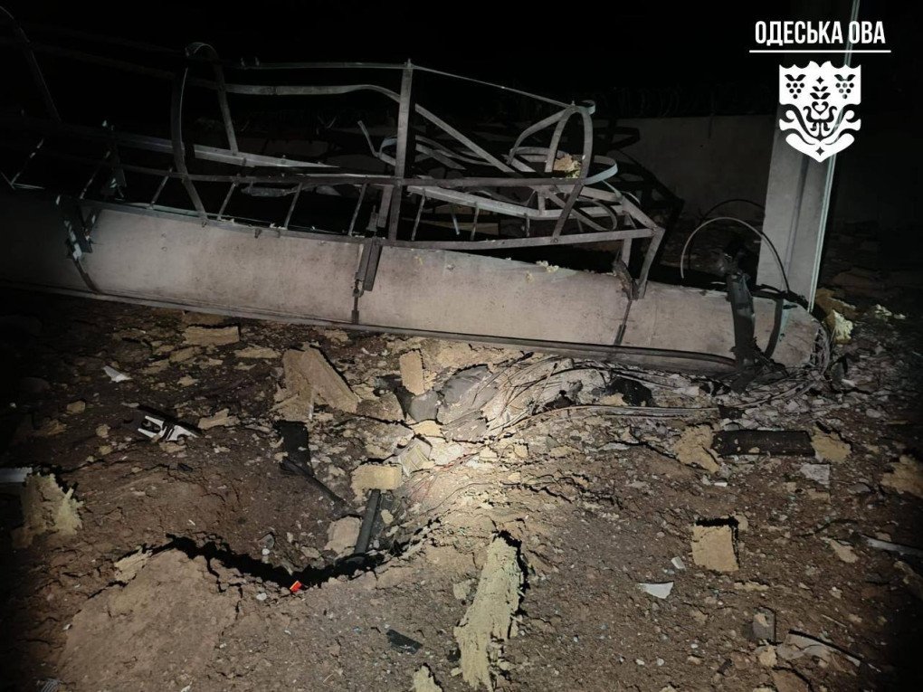 Debris and structural damage are seen at a port facility in Ukraine’s Odesa region following an overnight Russian strike. (Source: Oleh Kiper)