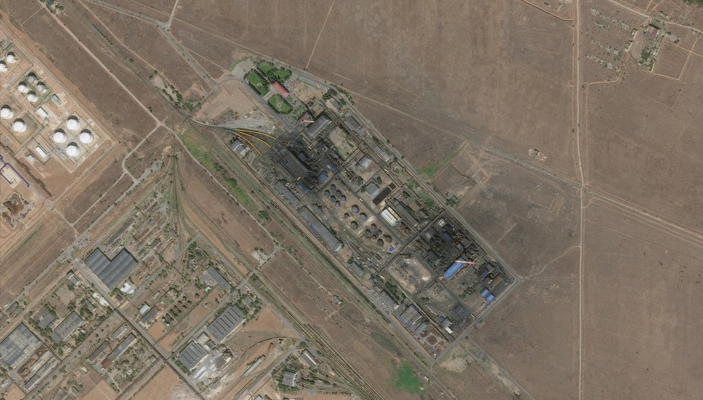 burned out portion of the Lukoils Volgorad refinery complex