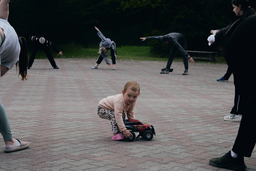 Every morning, Russian-Ukrainian war veterans do group aerobic at the Veteran’s Family program organized by Caritas-Spes Ukraine. May 2026, Zhytomyr region, Ukraine. (Photo: Louis Beaudemont/UNITED24 Media) Every morning, Russian-Ukrainian war veterans do group aerobic at the Veteran’s Family program organized by Caritas-Spes Ukraine. May 2026, Zhytomyr region, Ukraine. (Photo: Louis Beaudemont/UNITED24 Media)