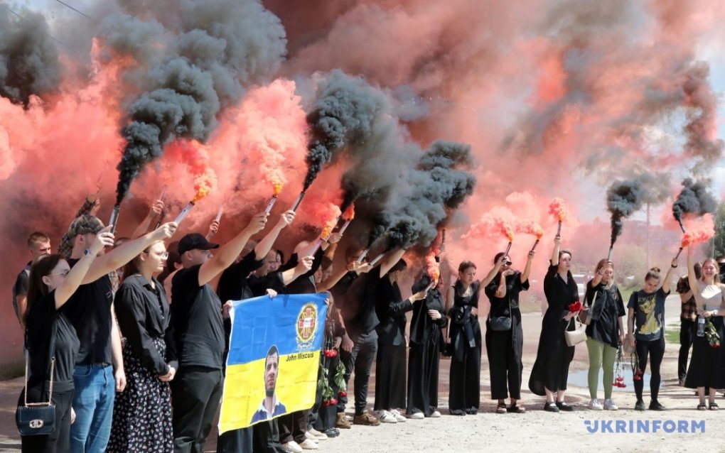 A farewell ceremony for the International Legion fighter killed in Ukraine. (Source: Volodymyr Tarasov/Ukrinform)