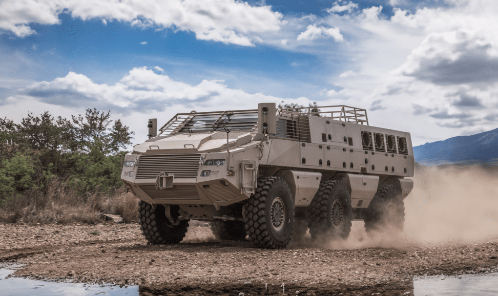 Mbombe 6×6, a six-wheeled armored fighting vehicle developed by South Africa’s Paramount Group. (Source: Paramount Group) Mbombe 6×6, a six-wheeled armored fighting vehicle developed by South Africa’s Paramount Group. (Source: Paramount Group)