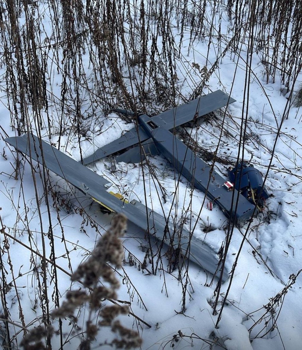 Wreckage of an unidentified drone used by Russian forces to attack Sumy. (Source: National Police of Ukraine)