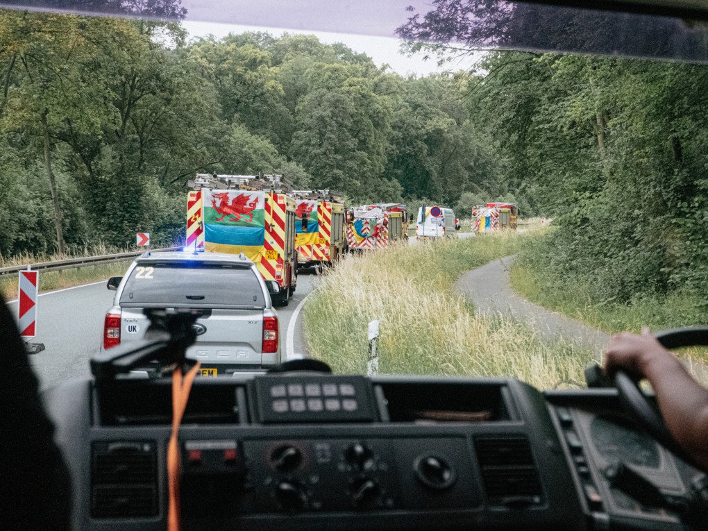 Convoy 9 on the road  in Germany. (Photo: Olivia Everett) 