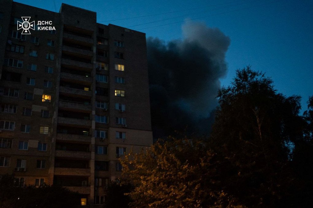 Smoke rises from a residential building during a massive Russian combined strike on Kyiv, July 4, 2025. (Source: SES) Smoke rises from a residential building during a massive Russian combined strike on Kyiv, July 4, 2025. (Source: SES)