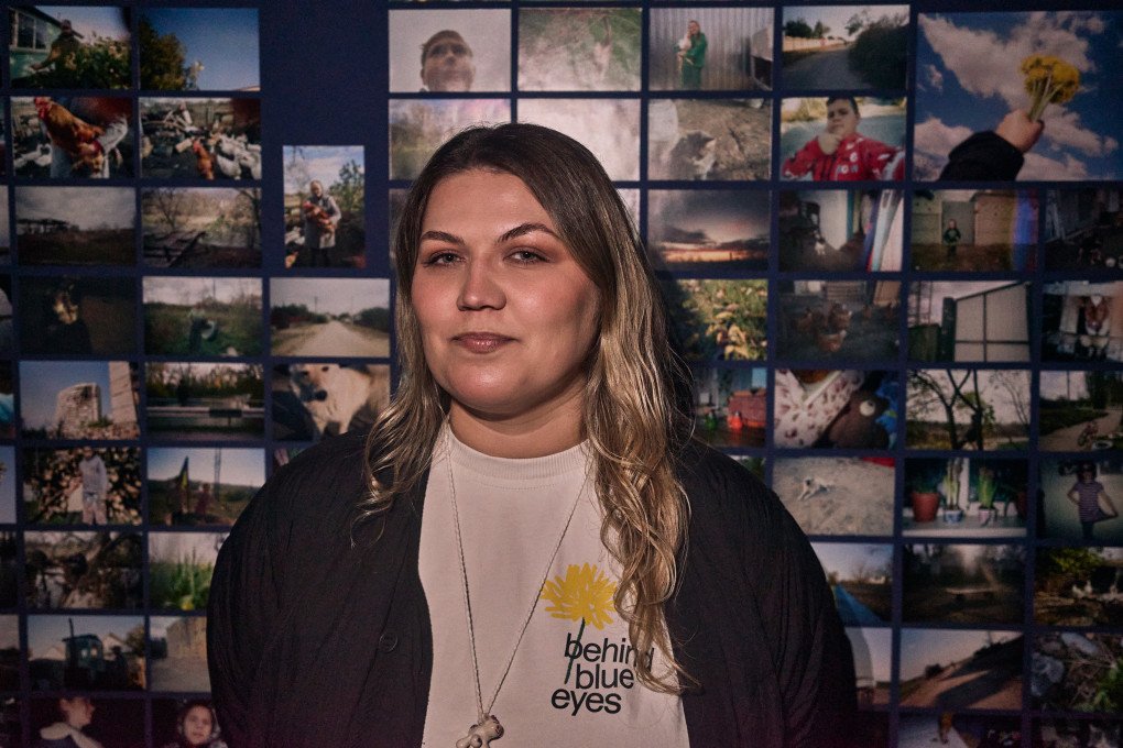Natalka Sosnytska, general manager of the project “Behind Blue Eyes,” displayed at the IMPACT KYV forum. Kyiv, Ukraine. October 2026 (photo: Louis Beaudemont/UNITED24 Media)