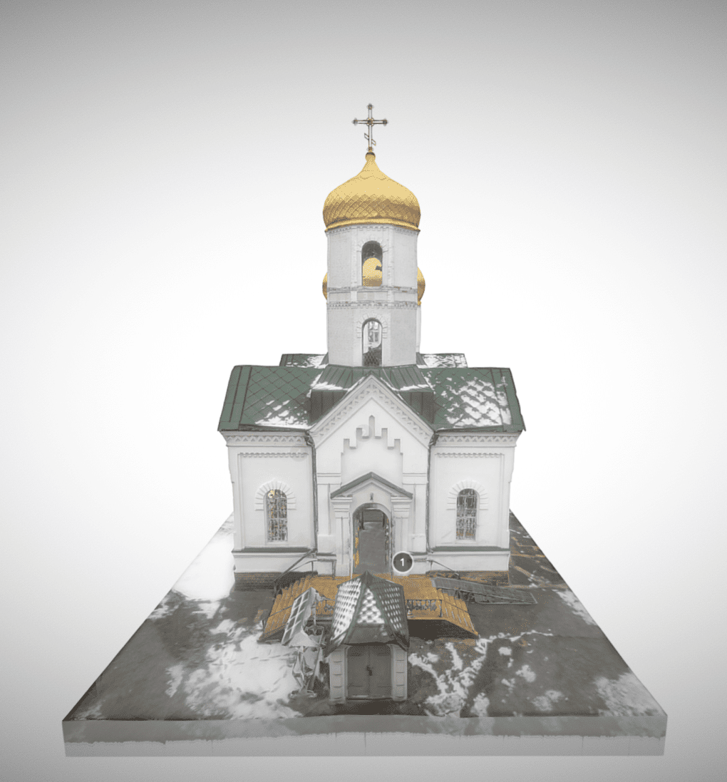 A 3D model of All Saints' Church of Bakhmut. (Model by Skeiron Scanning Studio) A 3D model of All Saints' Church of Bakhmut. (Model by Skeiron Scanning Studio)