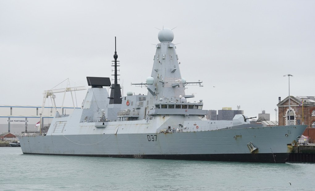 A view of the Royal Navy Type 45 destroyer HMS Duncan at HMNB Portsmouth on February 4, 2024. (Source: Getty Images)