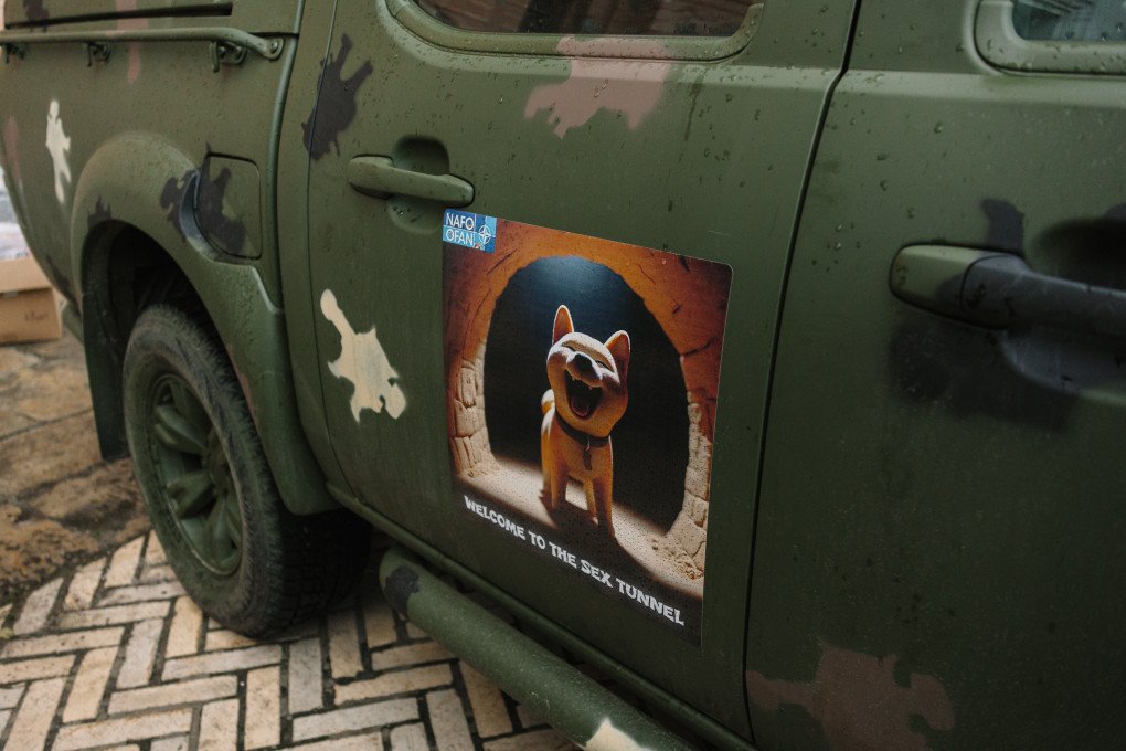 Stickers on NAFO cars. Source: 69th Sniffing Brigade. Stickers on NAFO cars. Source: 69th Sniffing Brigade.