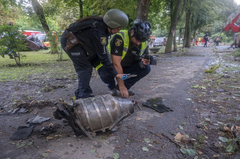 Russian 'Shahed' type jet-powered UAV struck the roof of a five-story residential building in Kharkiv, Ukraine on July 28, 2026. (Photo by Serhii Masin via Getty Images) Russian 'Shahed' type jet-powered UAV struck the roof of a five-story residential building in Kharkiv, Ukraine on July 28, 2026. (Photo by Serhii Masin via Getty Images)