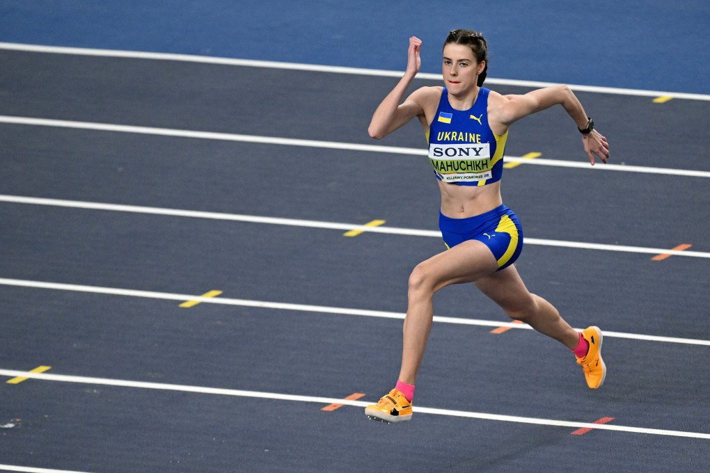 Yaroslava Mahuchikh competes in the women’s high jump final at the World Athletics Indoor Championships in Toruń on March 20, 2026. (Source: Getty Images)