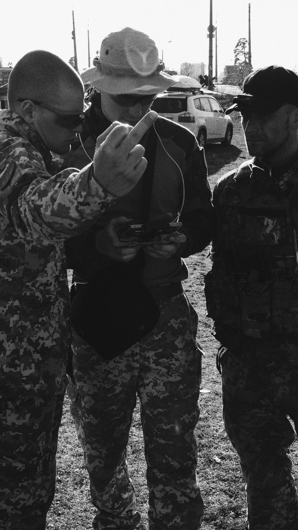 March 22, 2022 – “My comrades and I survey our combat position through a drone’s eyes.” 