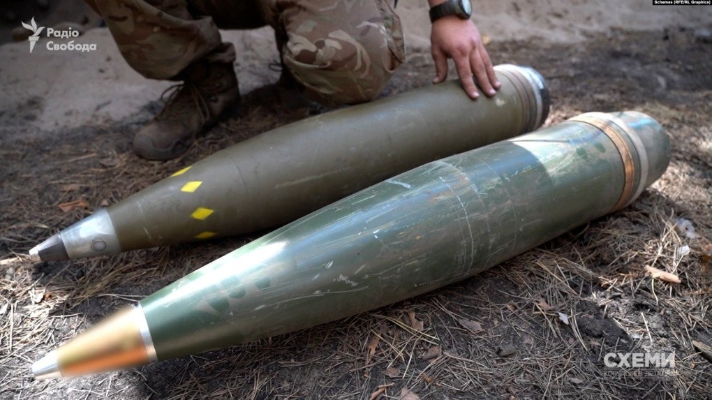 155mm artillery shells. (Source: Radio Liberty) 155mm artillery shells. (Source: Radio Liberty)