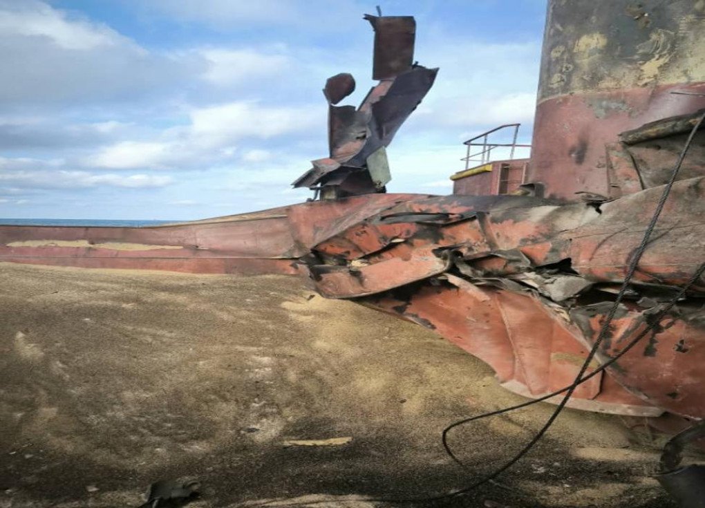A Russian missile struck a cargo ship carrying wheat to Egypt in the Black Sea today, September 12, 2024. (Source: Volodymyr Zelenskyy/ Official Telegram) A Russian missile struck a cargo ship carrying wheat to Egypt in the Black Sea today, September 12, 2024. (Source: Volodymyr Zelenskyy/ Official Telegram)