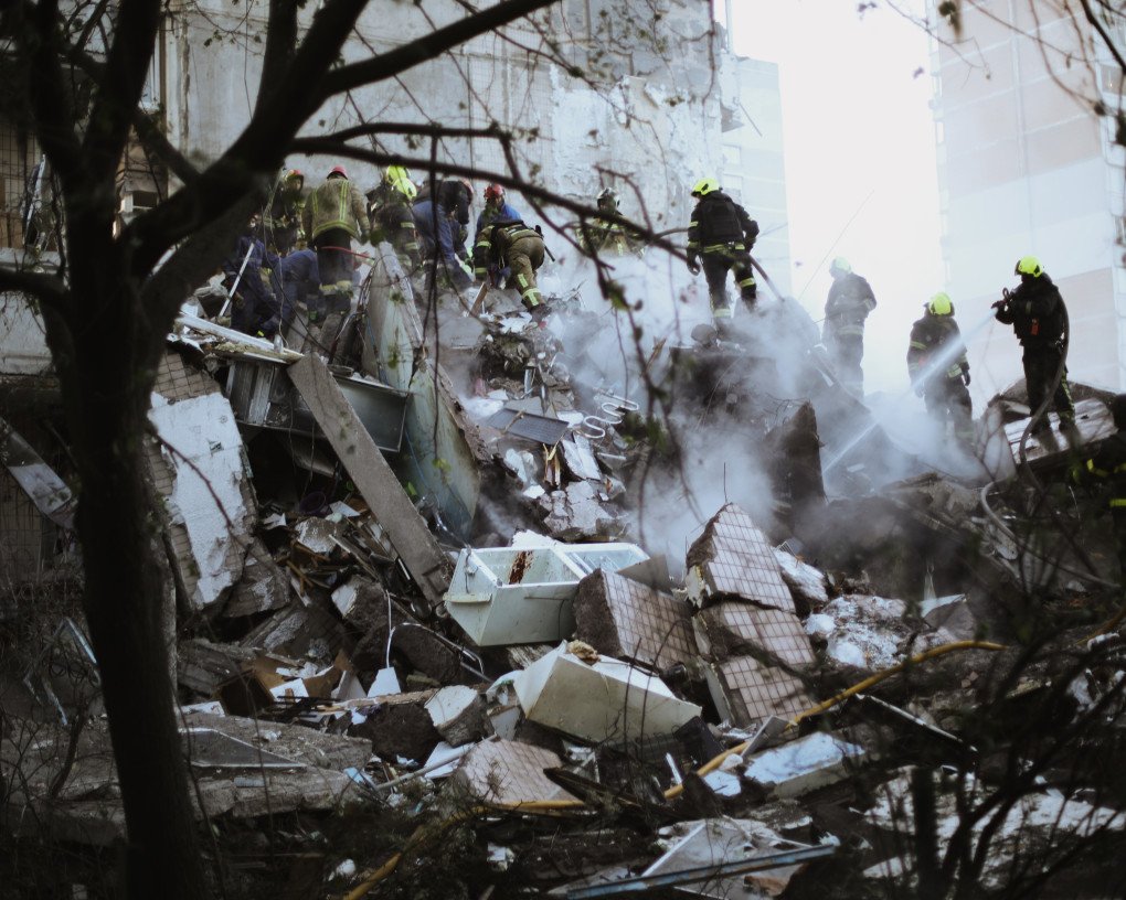 The aftermath of Russian attack on Kyiv, Ukraine on May 14, 2026. (Photo: Lucile Brizard/UNITED24 Media)